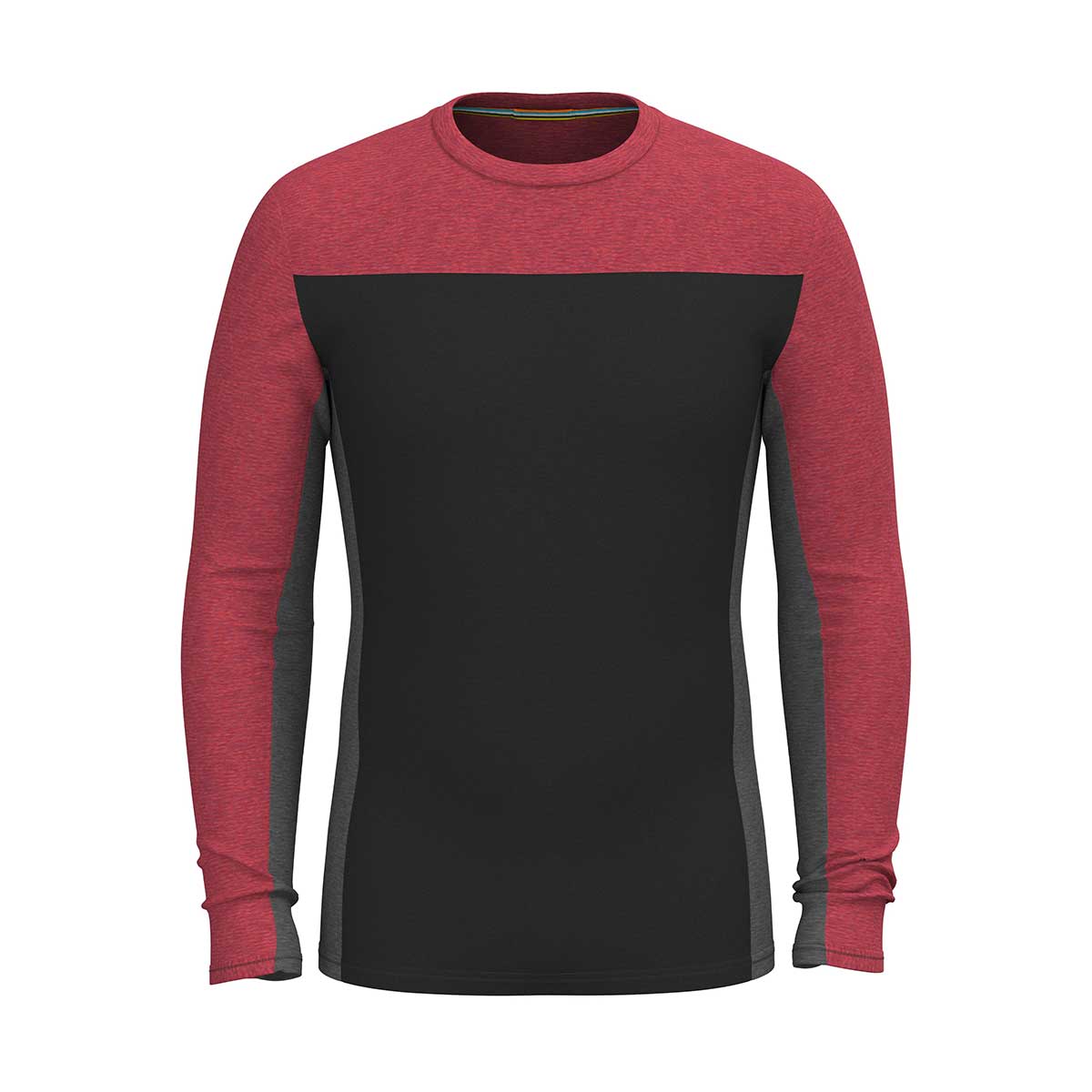 Smartwool Classic Thermal Merino Baselayer Colorblock Crew Top Men's in Black and Currant